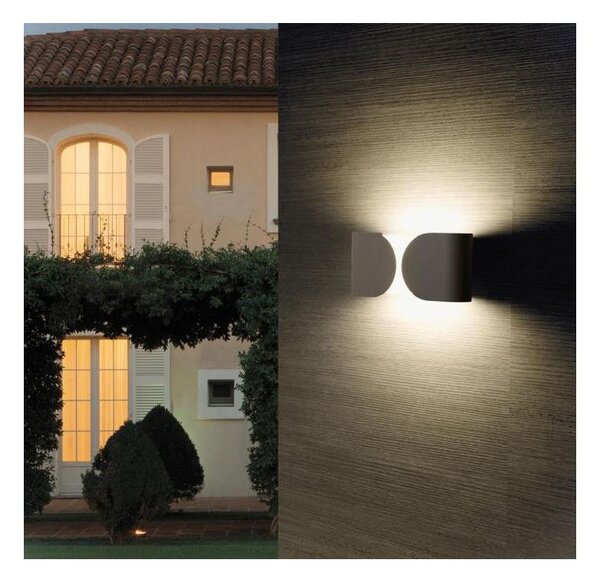 GAIA APPLIQUE LED 12W SOSTITUIBILE IP54 DISPONIBILE IN FINITURA ALLUMINIO E MARRONE