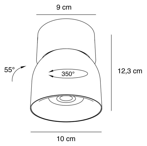 Nordlux Plafoniera soffitto Pitcher, dimmerabile, Bianco / Opale, Soggiorno / Sala da pranzo, Metallo, Moderno, Plafoniera