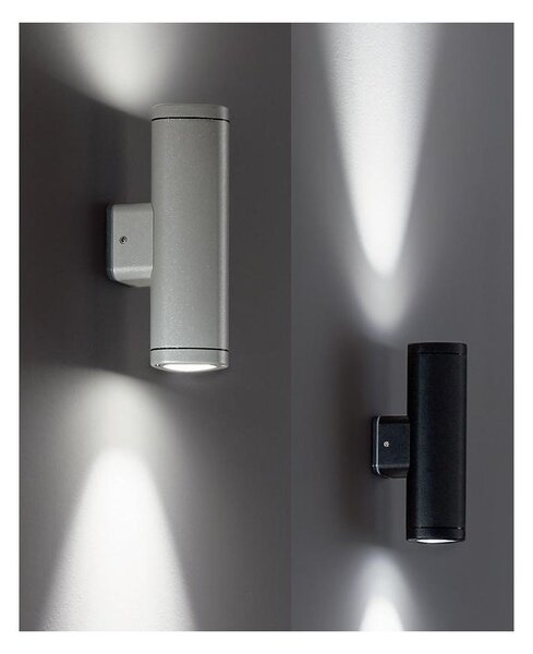 RAV2 APPLIQUE DA ESTERNO IP54 NERO ARGENTO MODERNA ED ECONOMICA DI ONDALUCE