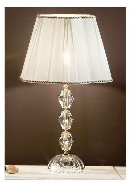 BRIGIDA LAMPADA DA TAVOLO GRANDE IN CRISTALLO e METALLO ELEGANTE E CLASSICO FINITURA ORO DI ONDALUCE