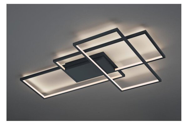 PLAFONIERA GRANDE LED 40W RGB 3000K-6000K CON TELECOMANDO COLORE ANTRACITE DIMMERABILE