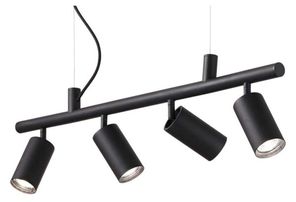 DYNAMITE LAMPADA A SOSPENSIONE MODERNA CON QUATTRO DIFFUSORI IN METALLO BIANCO,NERO O OTTONE ORIENTABILI