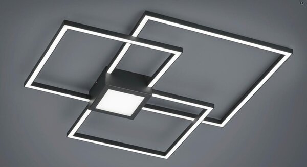 HYDRA PLAFONIERA A TRE QUADRATI E INSERTO LUCE CENTRALE LED 38W MODERNA DIMMERABILE 3 FINITURE COLORE
