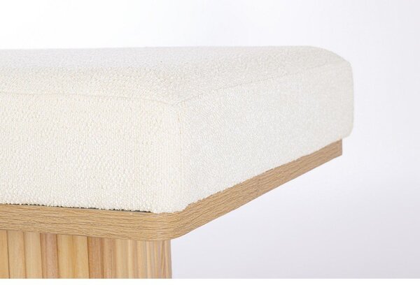 Panchina color crema in imbottito con rivestimento in bouclé Floriana – Bizzotto