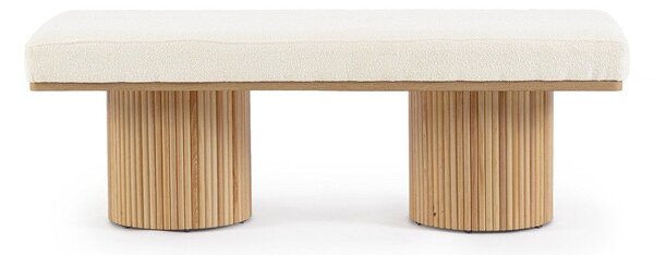 Panchina color crema in imbottito con rivestimento in bouclé Floriana – Bizzotto