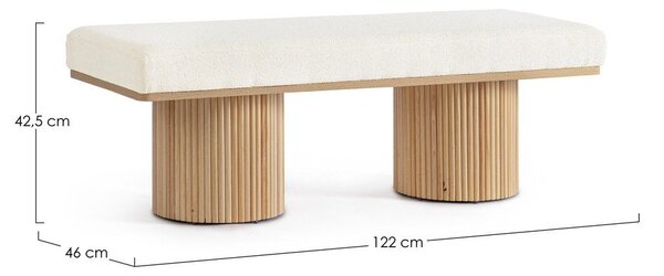 Panchina color crema in imbottito con rivestimento in bouclé Floriana – Bizzotto