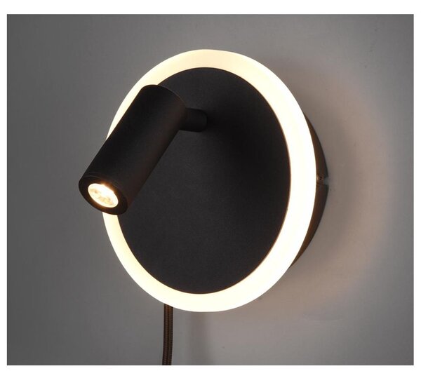 JORDAN APPLIQUE MODERNA CON SNODO ORIENTABILE A LED IN METALLO 2 FINITURE COLORE DOPPIA ILLUMINAZIONE