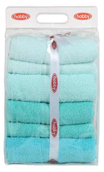 Set di 4 asciugamani Acqua, 70 x 140 cm Rainbow - Foutastic