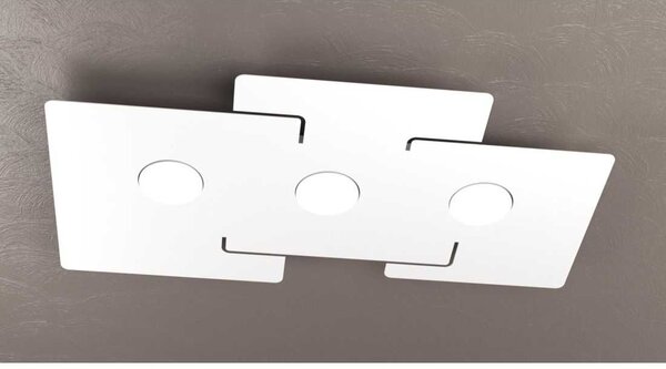 ECHO PLAFONIERA MODERNA ED ECONOMICA A 3 LUCI IN METALLO BIANCO CON ATTACCO GX53