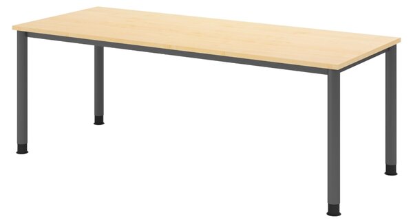 Scrivania bümö Serie H - Finitura: acero, struttura: grafite, dimensioni: 200 x 80 cm