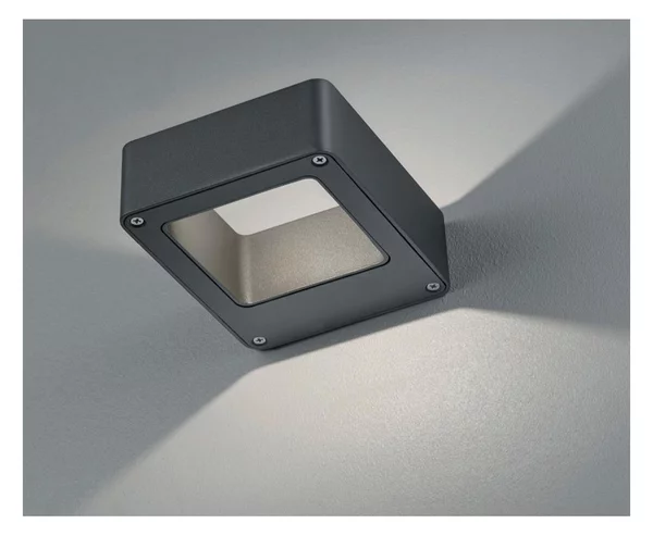 RENO PICCOLA APPLIQUE DA ESTERNI IP54 COLORE ANTRACITE BIEMISSIONE DI LUCE LED 4,5W LUCE 3000K