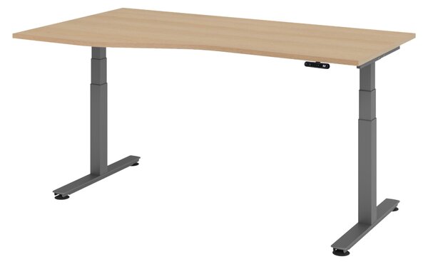 Scrivania elettrica bümö XDSM - Struttura: grafite, dimensioni: 180 x 100 cm, decorazione: rovere