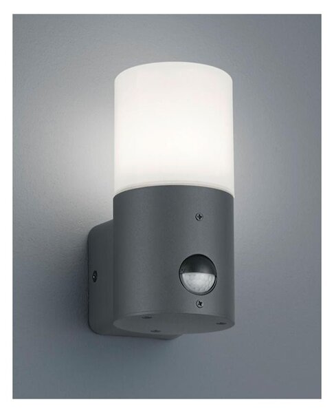 HOOSIC APPLIQUE CON SENSORE DI MOVIMENTO DA ESTERNI IP44 ANTRACITE ATTACCO E27 MODERNO