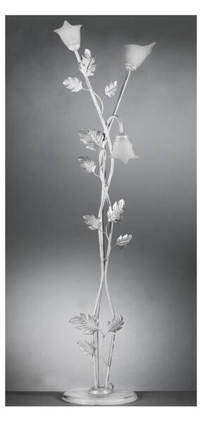 MARILENA PIANTANA 3 LUCI CLASSICA IN METALLO BIANCO/ARGENTO CON PARALUMI IN VETRO