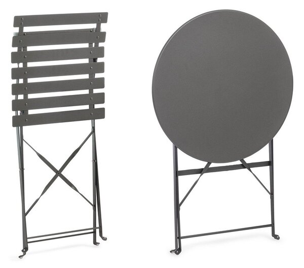 Set da pranzo da giardino color antracite in acciaio per 2 persone Austin – Bizzotto