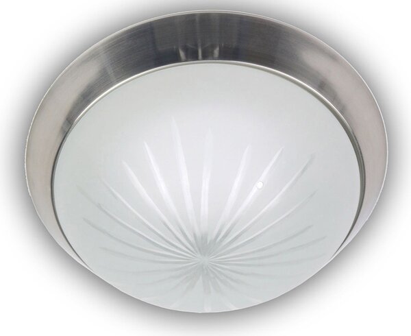 Plafoniera vetro rotondo satinato, nichel opaco Ø 35cm Luce di corridoio