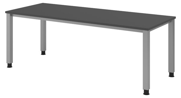 Scrivania bümö Serie Q - Struttura: argento, finitura: grafite, dimensioni: 200 x 80 cm