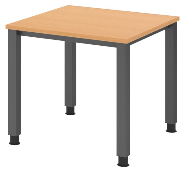 Scrivania bümö Serie Q - Finitura: faggio, Dimensioni: 80 x 80 cm, Struttura: grafite