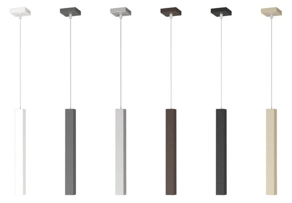 SQUARE TUBE SOSPENSIONE TUBOLARE 6 COLORI IN METALLO MODERNA LAMPADINA ATTACCO GU10