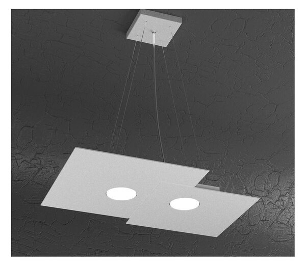 PLATE SOSPENSIONE RETTANGOLARE 3 LUCI IN METALLO 4 COLORI MODERNA LAMPADINE ATTACCO GX53