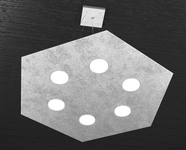HEXAGON SOSPENSIONE ESAGONALE 7 LUCI IN METALLO IN 8 FINITURE COLORE LAMPADINE ATTACCO GX53