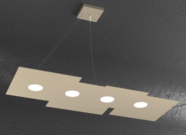 PLATE SOSPENSIONE RETTANGOLARE 7 LUCI IN METALLO 4 COLORI MODERNA LAMPADINE ATTACCO GX53