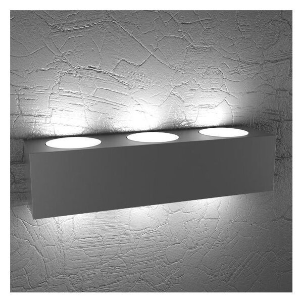 PLATE APPLIQUE BIEMISSIONE DI LUCE MODERNA IN METALLO 4 COLORI CON 6 LAMPADINE ATTACCO GX53