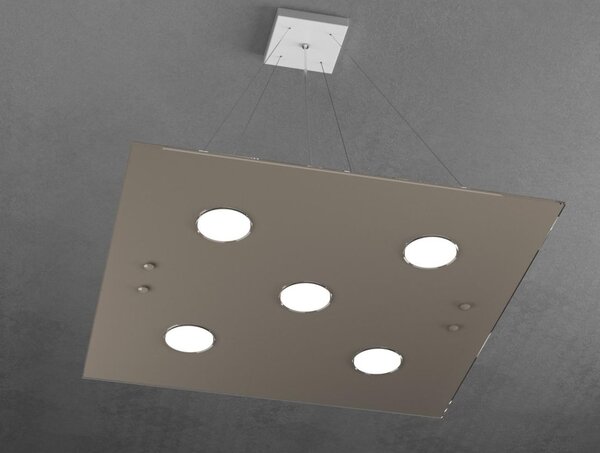 PATH SOSPENSIONE DOPPIA ILLUMINAZIONE 7 COLORI CON 7 LUCI IN VETRO CON LAMPADINE GX53 SOSTITUIBILI