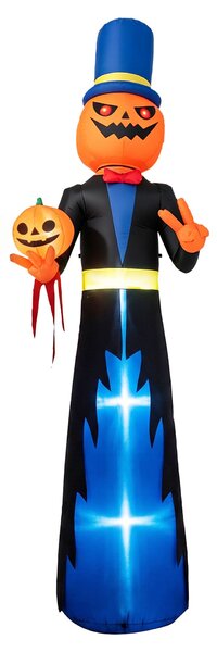 Costway Decorazione gonfiabile di halloween con testa a zucca decorazione per giardino e cortile, Pupazzo gonfiabile con 5 luci e ventilatore integrat 320 cm