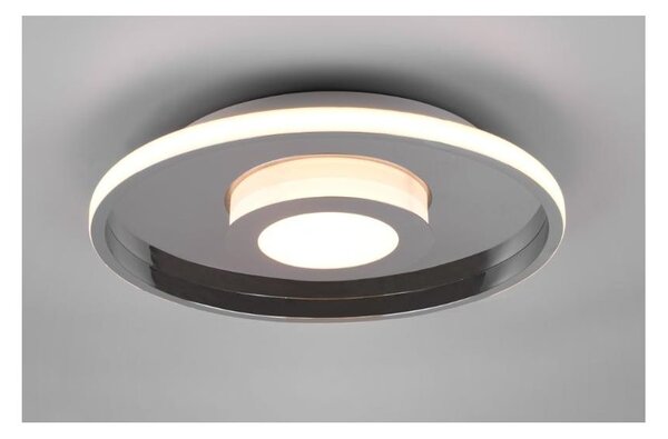 ASCARI PLAFONIERA CROMO O NERA DIAMETRO CM 40 IP44 LED 35W LUCE 3000K DIMMERABILE DESIGN MODERNO