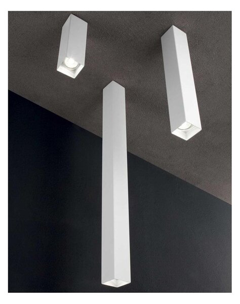 SKY LAMPADA DA SOFFITTO FORMA RETTANGOLARE 3 MISURE ALTEZZA CM 20 - 40 - 75 IN METALLO BIANCO O NERO