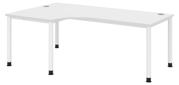Bümö Scrivania Serie H - Finitura: bianco, Dimensioni: scrivania angolare 200 x 120 cm, Struttura: bianco