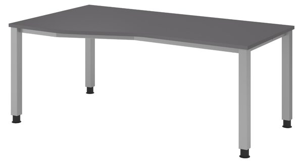 Scrivania bümö Serie Q - Struttura: argento, finitura: grafite, dimensioni: 180 x 100 cm