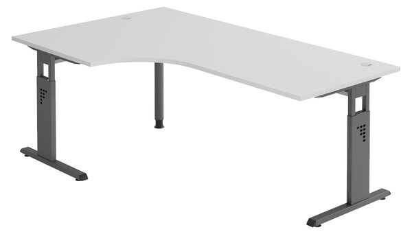 Bümö Scrivania Serie-O - Struttura: grafite, decorazione: grigio, dimensioni: scrivania angolare 200 x 120 cm