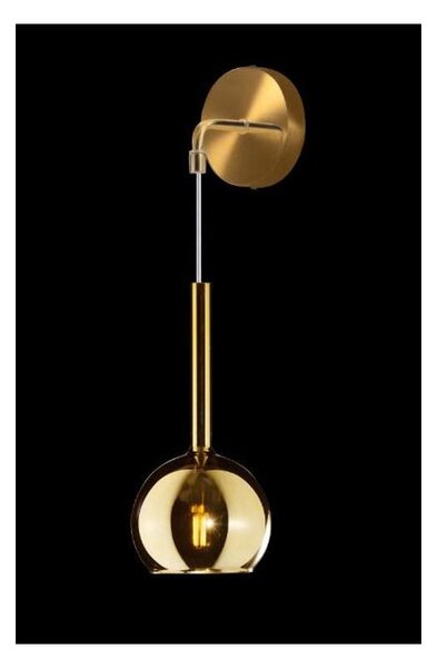 FUTURE APPLIQUE IN METALLO FINITURA OTTONE CON SFERA 18CM IN VETRO CON 5 FINITURE COLORE