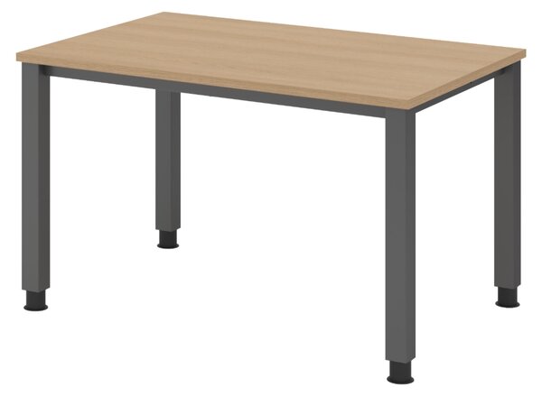 Scrivania bümö Serie Q - Dimensioni: 120 x 80 cm, struttura: grafite, finitura: rovere