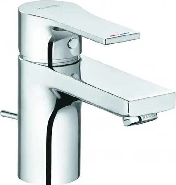 KLUDI ZENTA SL Mitigeur monocommandé pour lavabo, hauteur de bec 75mm, avec vidage métal, chrome, 482600565, 482600565