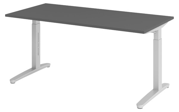 Scrivania bümö serie XB - Struttura: argento, dimensioni: 160 x 80 cm, decorazione: grafite