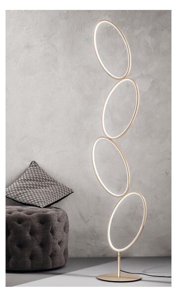 RICE PIANTANA MODERNA 4 ANELLI LED 38W LUCE 3000K DIMMERABILE METALLO ORO