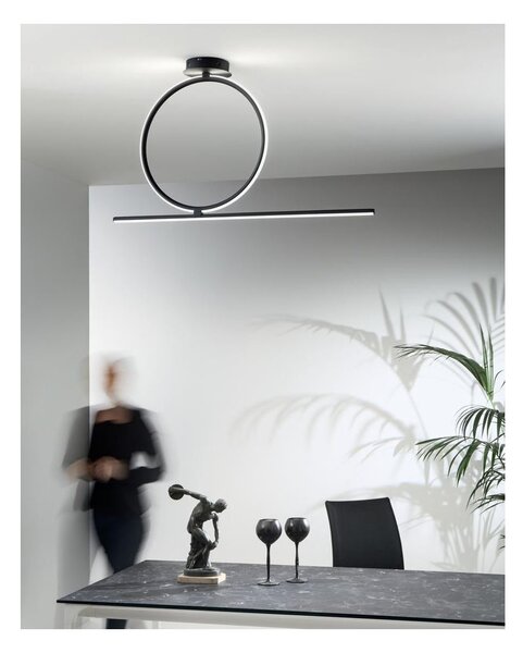 ACROBAT PLAFONIERA MODERNA CON CERCHIO MEDIO LED 35W NERA O ORO DIMMERABILE