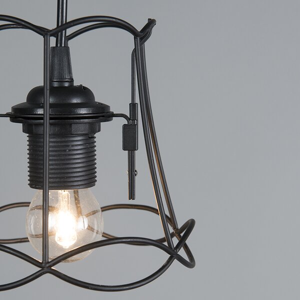 Lampada a sospensione retrò nera 15 cm - Granny Frame
