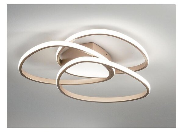 ROSE PLAFONIERA PICCOLA D55 CM IN METALLO ORO O SILVER LED 60W DIMMERABILE MODERNA