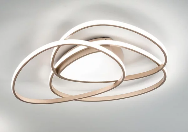 ROSE PLAFONIERA MEDIA D65 CM IN METALLO SILVER O ORO LED 75W DIMMERABILE MODERNA
