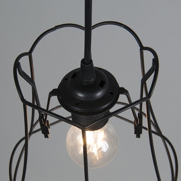 Lampada a sospensione retrò nera 20 cm - Granny Frame