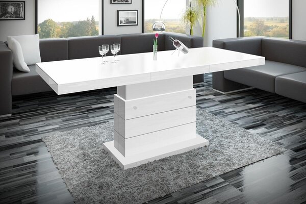 Tavolino di design H-333, regolabile in altezza e allungabile, tavolo da pranzo