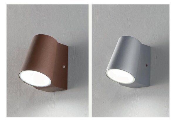 OWEN APPLIQUE DA ESTERNO IP44 IN METALLO SILVER O MARRONE LED 6W LUCE 4000K DESIGN MODERNO