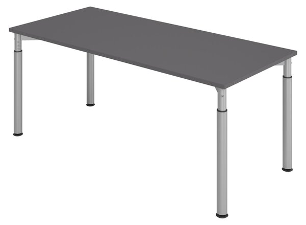 Bümö Scrivania Serie-Y - Struttura: argento, decorazione: grafite, dimensioni: 180 x 80 cm