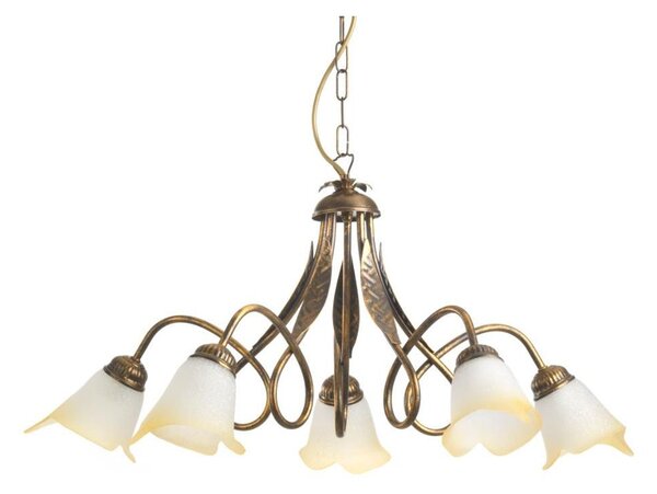 LAMPADARIO 5 LUCI STILE CLASSICO IN METALLO AVORIO O BRONZO DIAMETRO CM 75