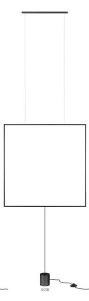 SLICK PIANTANA NERA O ORO QUADRATA ATTACCO A SOFFITTO LED 37W LUCE 3000K MODERNA H280 CM