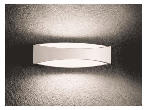 EIGHER APPLIQUE BIANCA MODERNA LED 8W LUCE 3000K LARGHEZZA CM 25